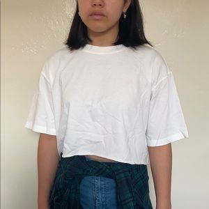 White Cropped Tee
